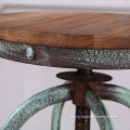 Industrial Vintage Bar Stools Metal Wood Top